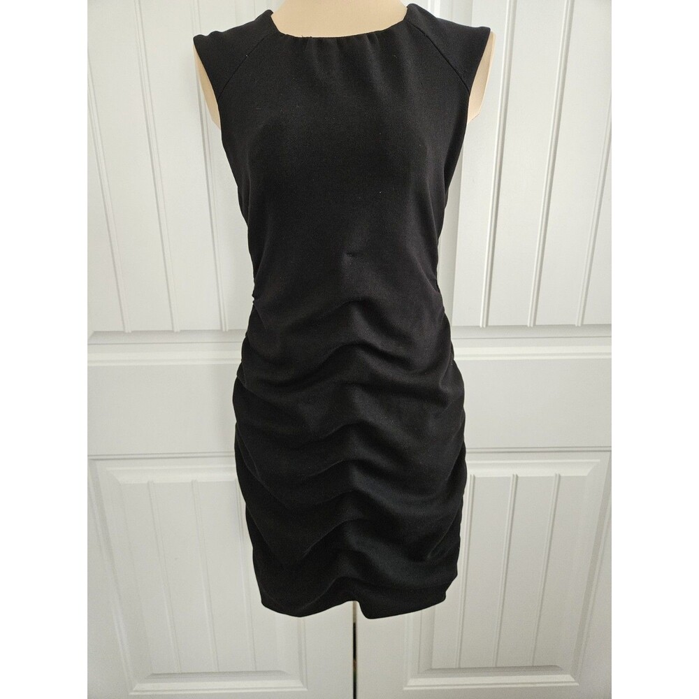 Taylor Ruched Little Black Dress Sz 2 Lbd Stretch Classic Minimalist